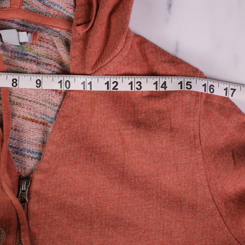 Carbon 2 Cobalt Hoodie Womens L Pink Coral Space Dye Lined Full Zip Sweatshirt - Picture 7 of 10
